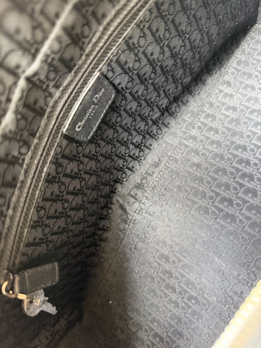 Christian Dior Vintage Black Cannage Leather Lady Dior Tote Bag w/Silver Tone - Picture 15 of 16